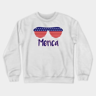 Merica american flag sunglasses 4th of july t-shirt Crewneck Sweatshirt